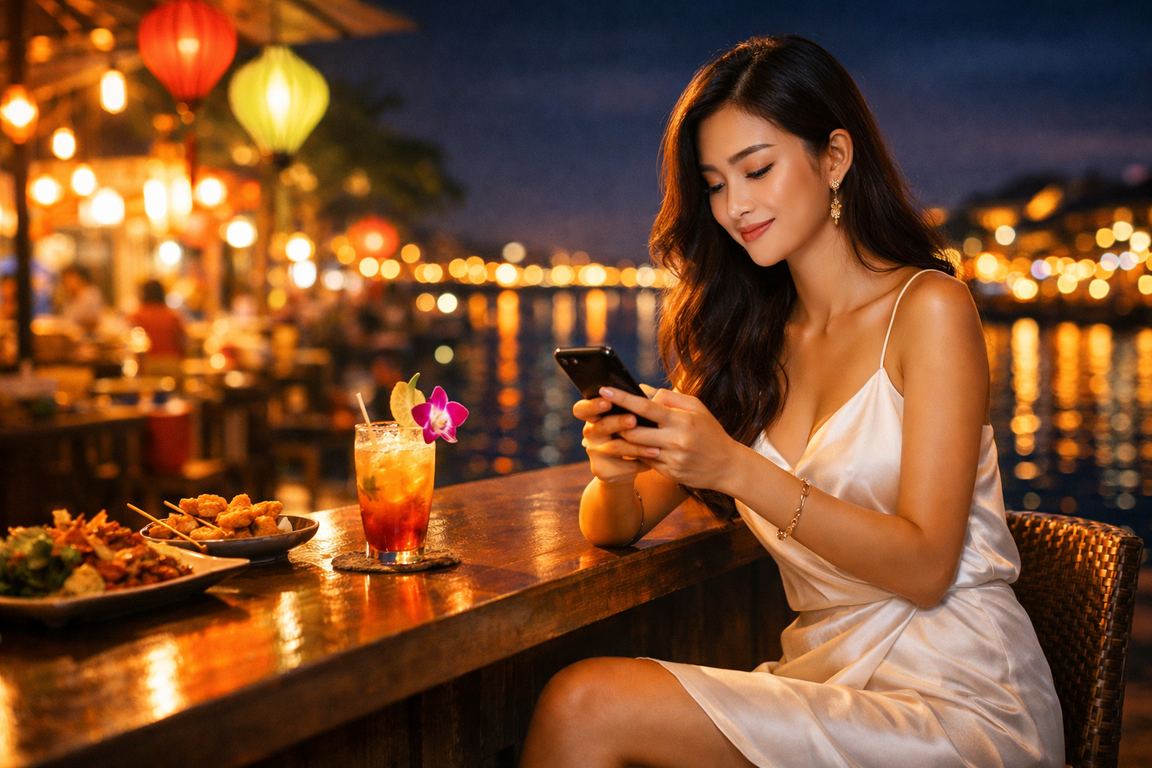 Người dùng Việt Nam chơi casino trực tuyến qua điện thoại di động tại chợ đêm