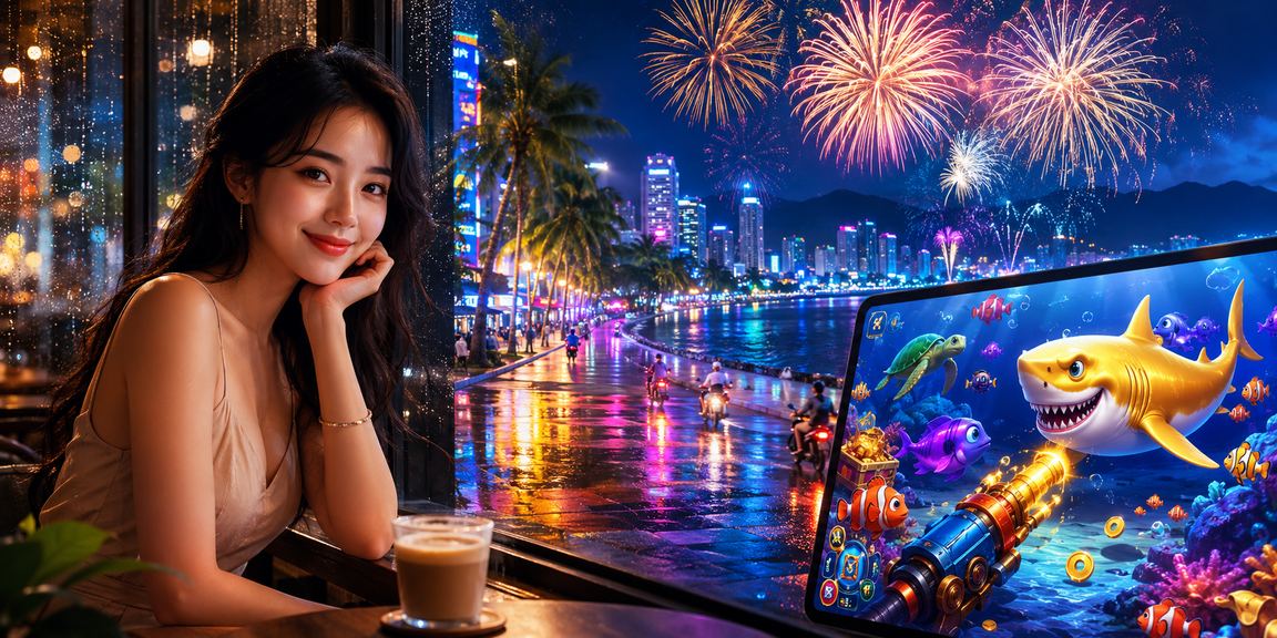 Người chơi thưởng thức game bắn cá trực tuyến bên tách cà phê tại Nha Trang